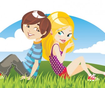 Young Couple Vector