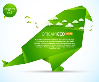 Green Origami Template