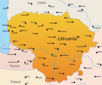World Map Lithuania