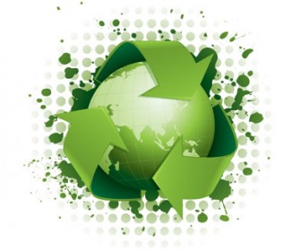 Funky Green Recycling Background Vector