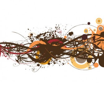 Grunge Floral Background Vector Illustration