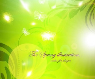 Green spring background vector