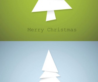 Xmas greeting card simple tree vector