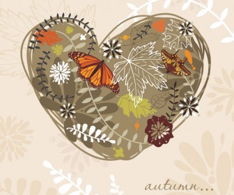 Autumn Leaves Heart Cover