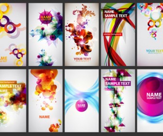 Abstract Colorful Business Cards Vector Set