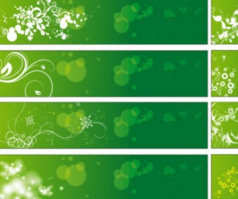 Green Floral Banner Vector illustration