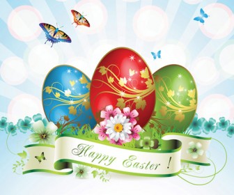 Free Vector Happy Easter Card