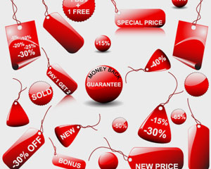 Red Sticker Sale Vector Pack
