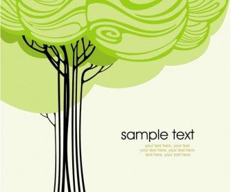 Stylized trees vector card