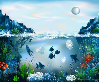 Underwater world illustration