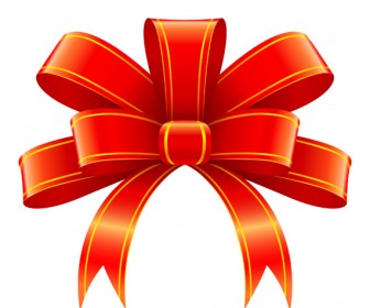 Red ribbon for christmas gift decoration vector