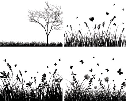 Grass Silhouette Vector Set - Ai, Svg, Eps Vector Free Download