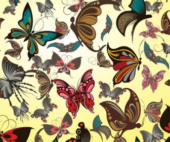 Free Vector Butterflies Pattern
