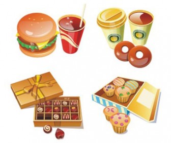 Free stock vector design elements 3D set icon food 37