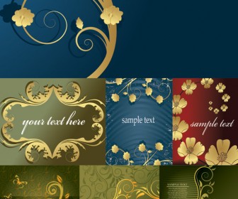Abstract vintage floral background pack