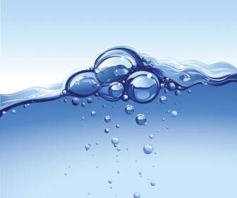 Abstract vector water wave with bubbles