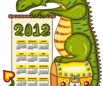 Dragon calendar vector background