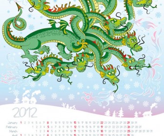 Dragon calendar vector background